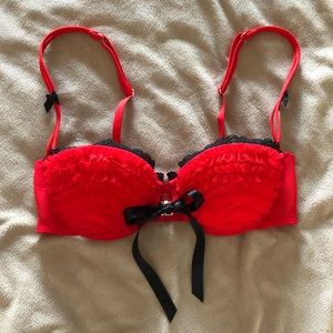 Victoria’s Secret Red Ruffle Bra 32C